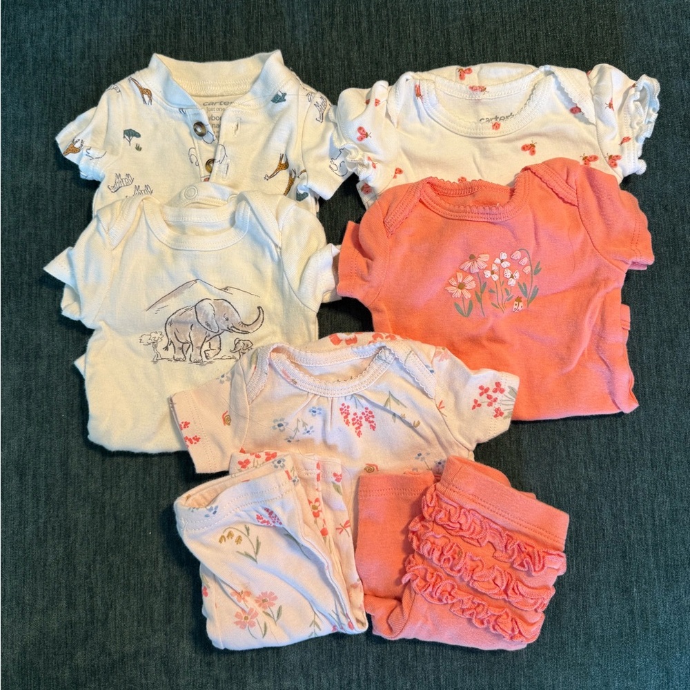 Carters Newborn Bundle - White and Pink